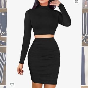 Amazon tow piece set crop top and skirt